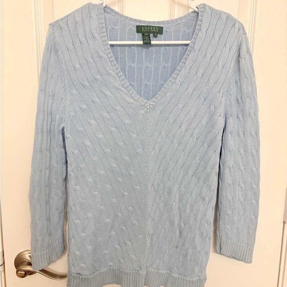 Ralph Lauren Light Blue V-Neck Sweater
